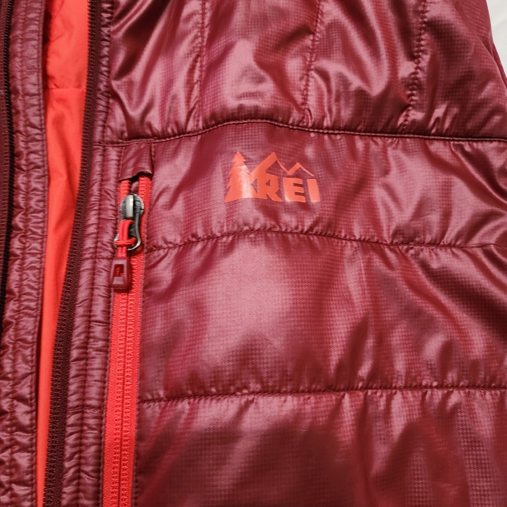 REI Co-Op Puffer Vest Womens 80% Down Fill Nylon Burgundy Zip-Up Outdoor Sz XL - Picture 3 of 10
